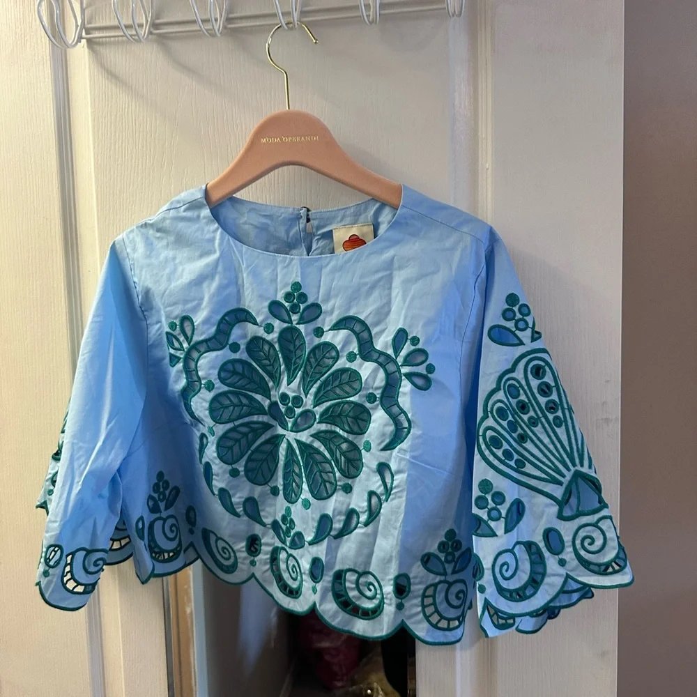 FARM Rio Blue and Green Embroidered Matching Set - Picture 9 of 12